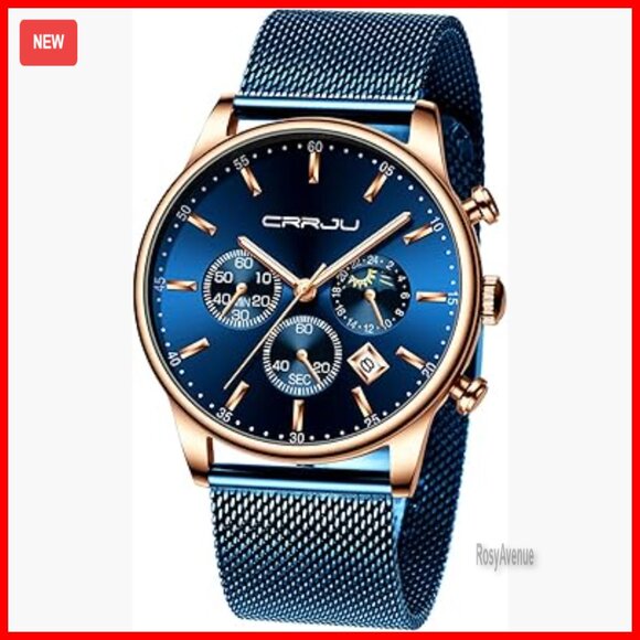 Men's Stainless Steel Quartz Watch with Chronograph and Date Display